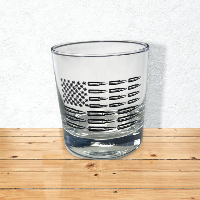 Bullet Flag Whiskey Glass