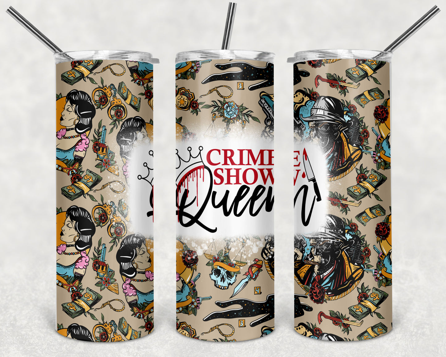 Crime Show Queen 20oz Skinny Tumbler