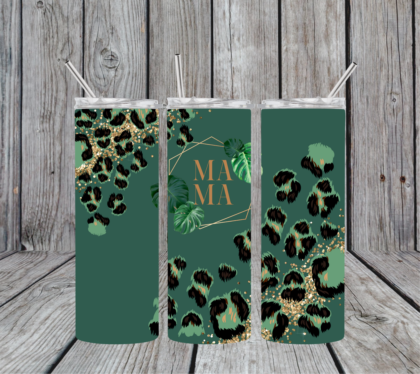 MaMa Monstera Leopard 20oz Skinny Tumbler