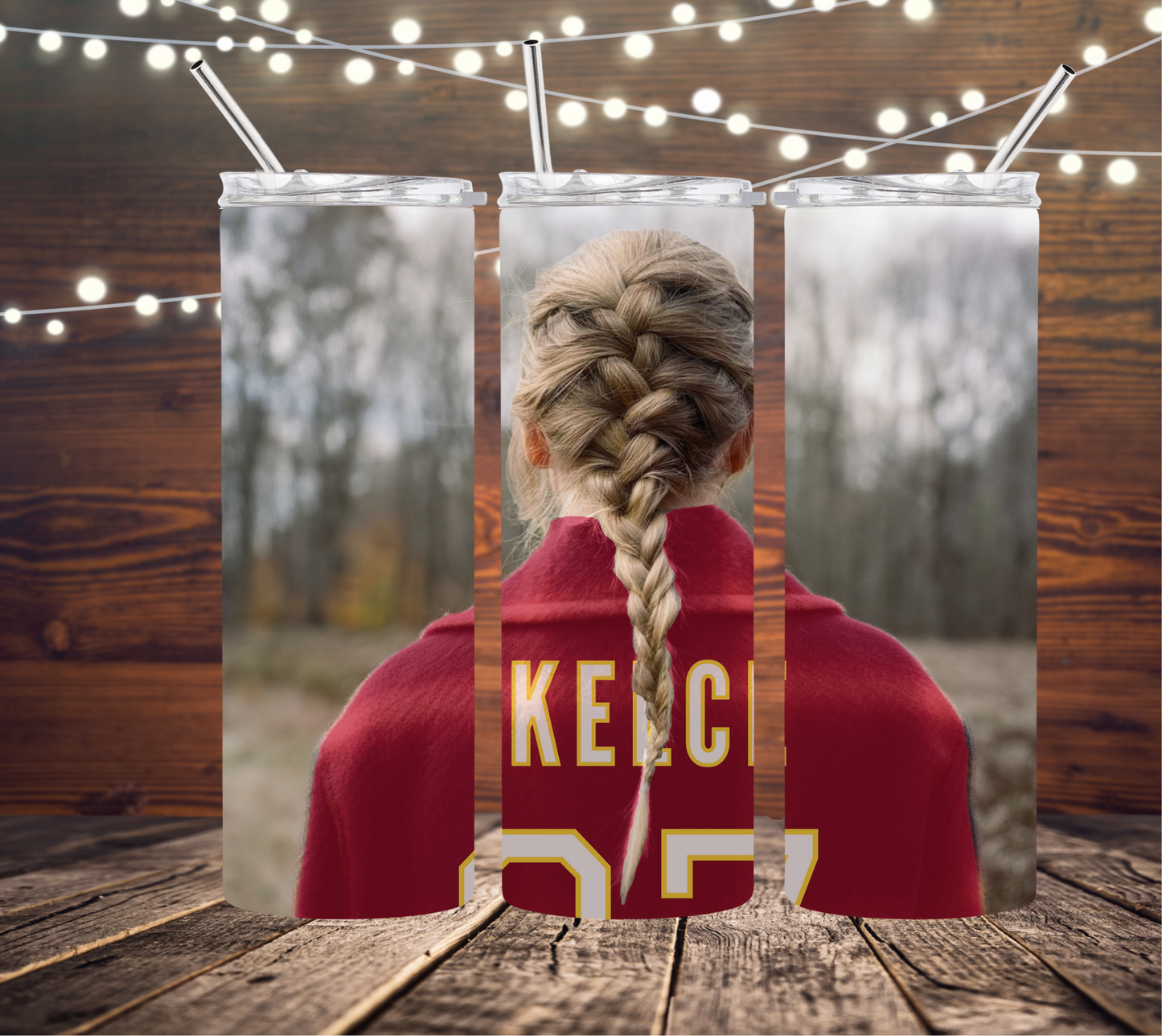 Taylor Swift Evermore Kelce 87 Jacket 20oz Skinny Tumbler