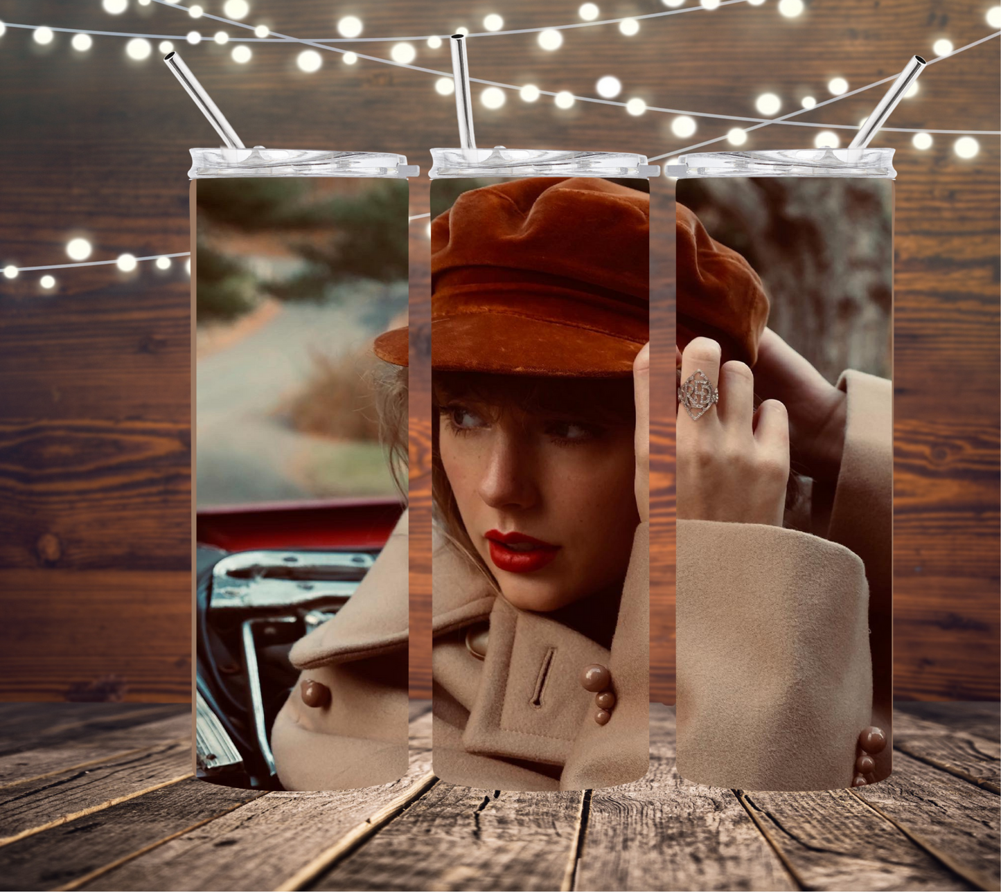 RED Taylor's Version Album Cover Taylor Swift 20oz Skinny Tumbler