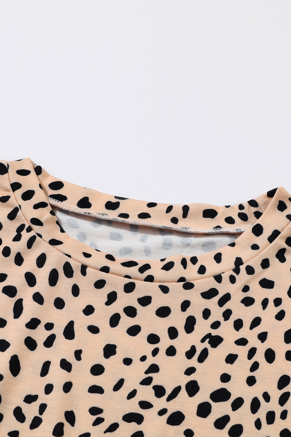 Brown Casual Crew Neck Long Sleeve Leopard Print Dress
