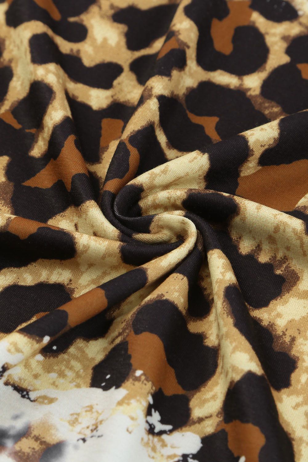Brown Leopard Print TRAIN STATION Graphic T Shirt