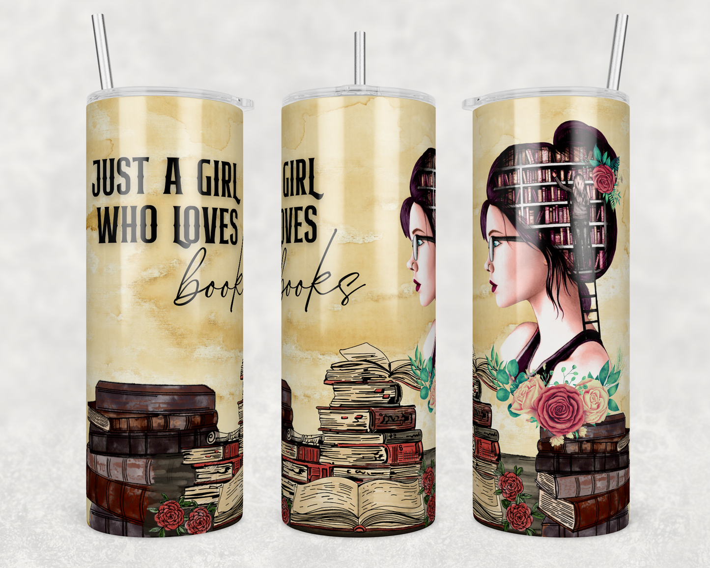 Just a Girl who Loves Books - 20oz Skinny Tumbler