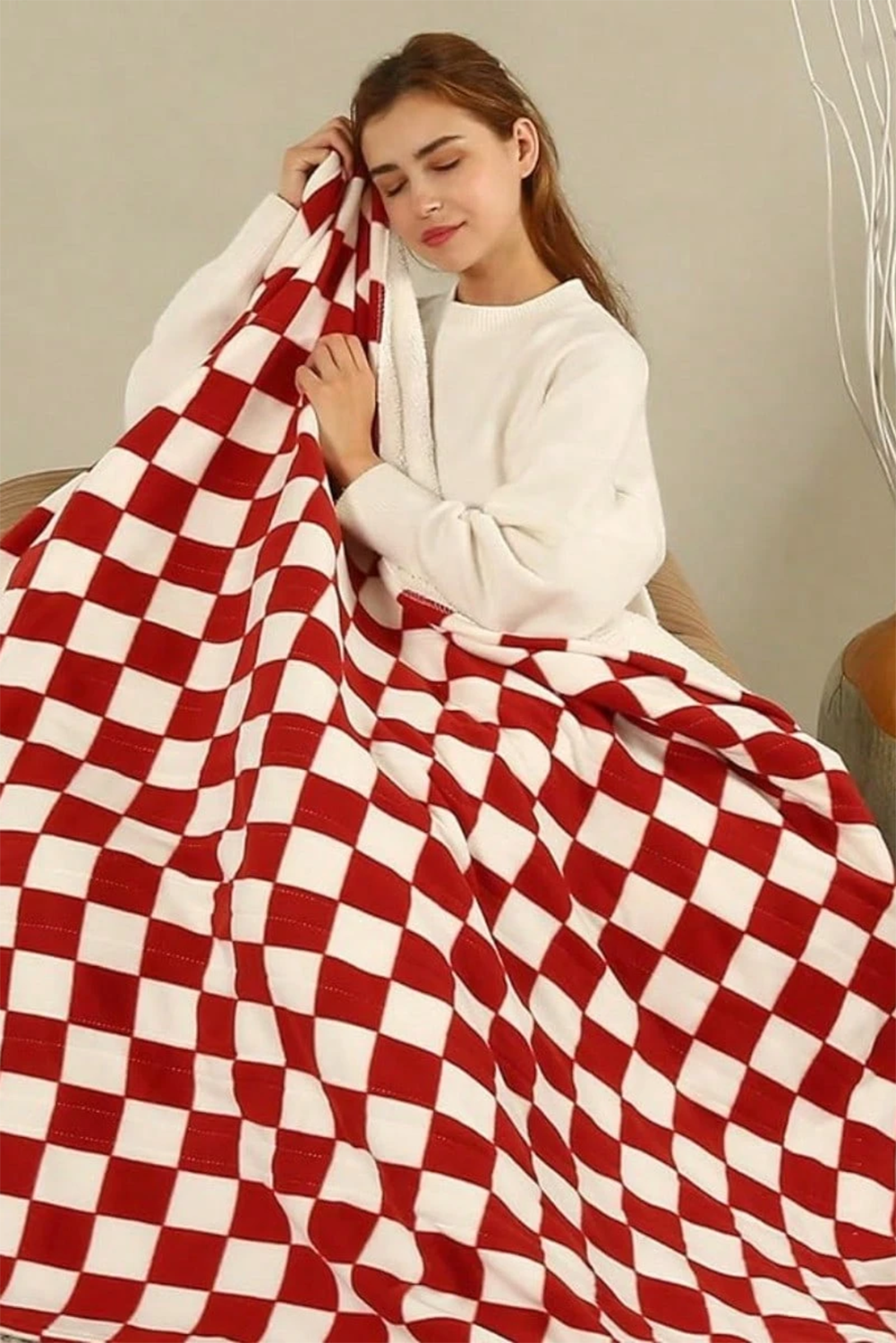 Black & White Checkerboard 127*152cm Flannel Blanket