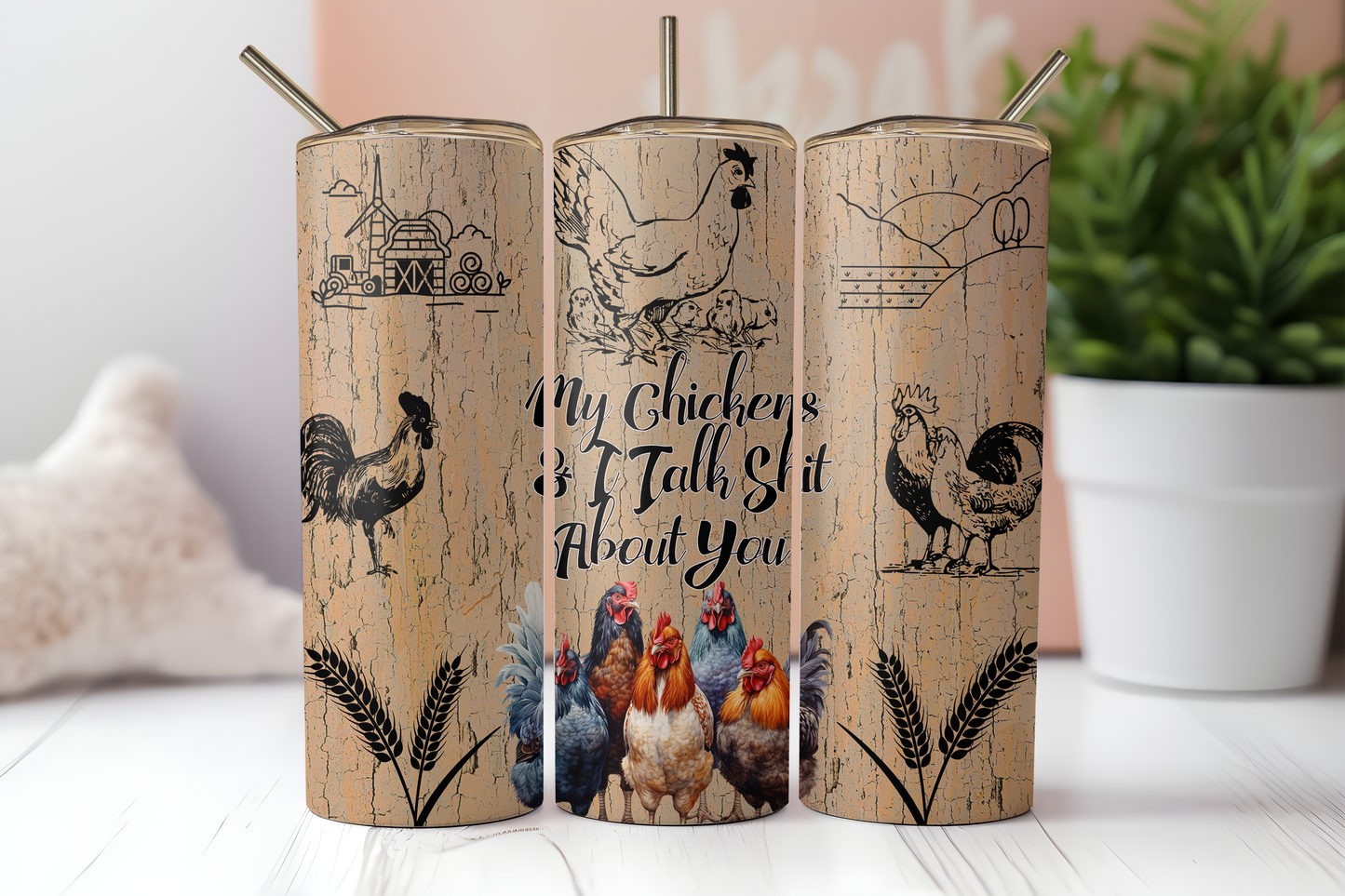 My Chickens & I 20oz Skinny Tumbler