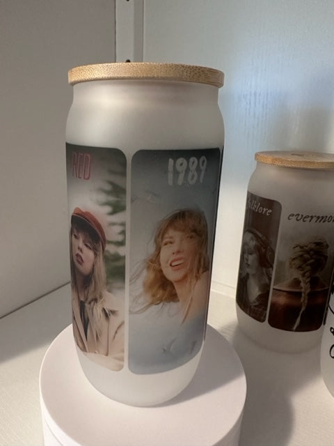 Taylor Swift Album Versions Frosted Beer Can Glass 16oz