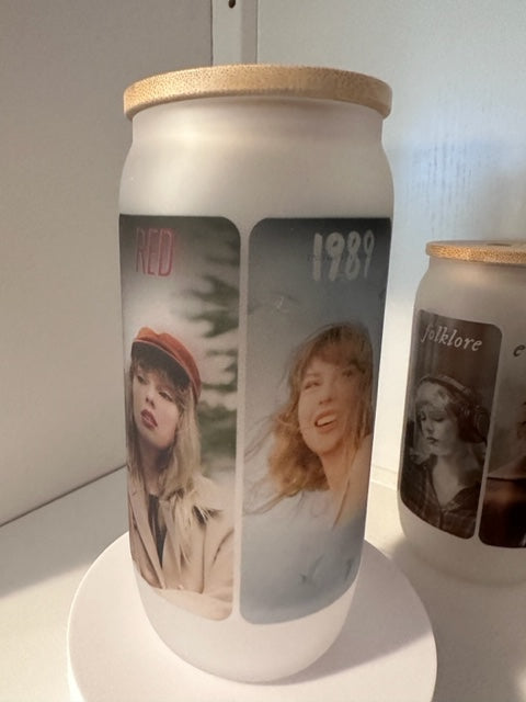 Taylor Swift Album Versions Frosted Beer Can Glass 16oz