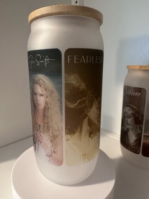 Taylor Swift Album Versions Frosted Beer Can Glass 16oz