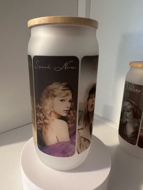 Taylor Swift Album Versions Frosted Beer Can Glass 16oz