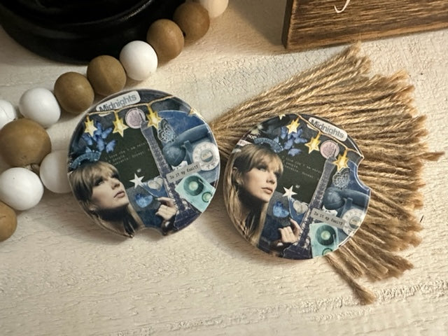 Midnights Album Taylor Swift Ceramic Car Coaster Set