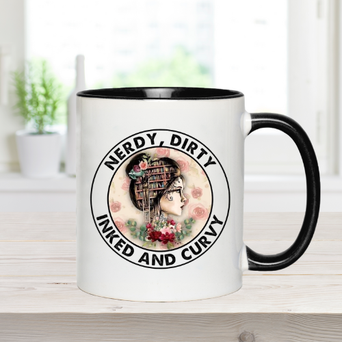 Nerdy Dirty Inked & Curvy Books Coffee Mug