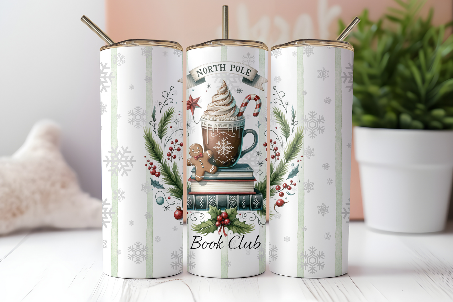 North Pole Book Club 20oz Skinny Tumbler