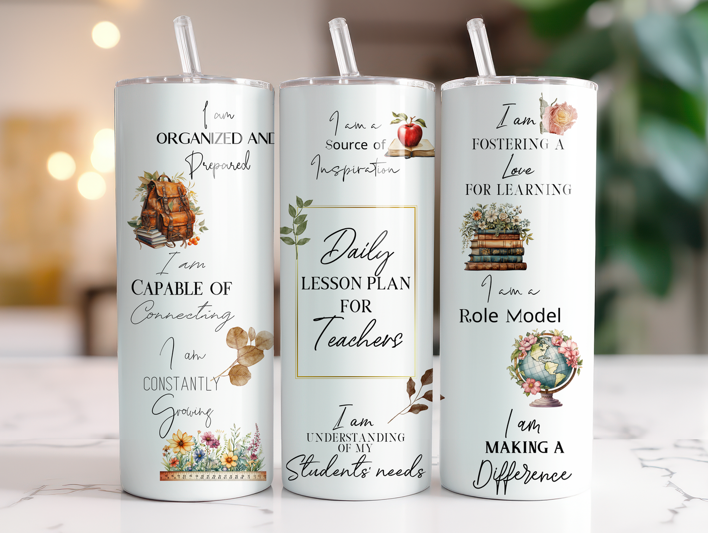 Teacher Affirmations - Inspiration 20oz Skinny Tumbler