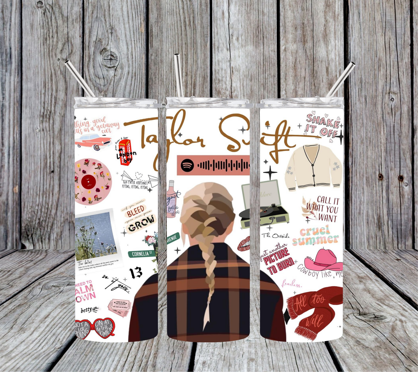Taylor Swift Songs & Albums 20oz Skinny Tumbler