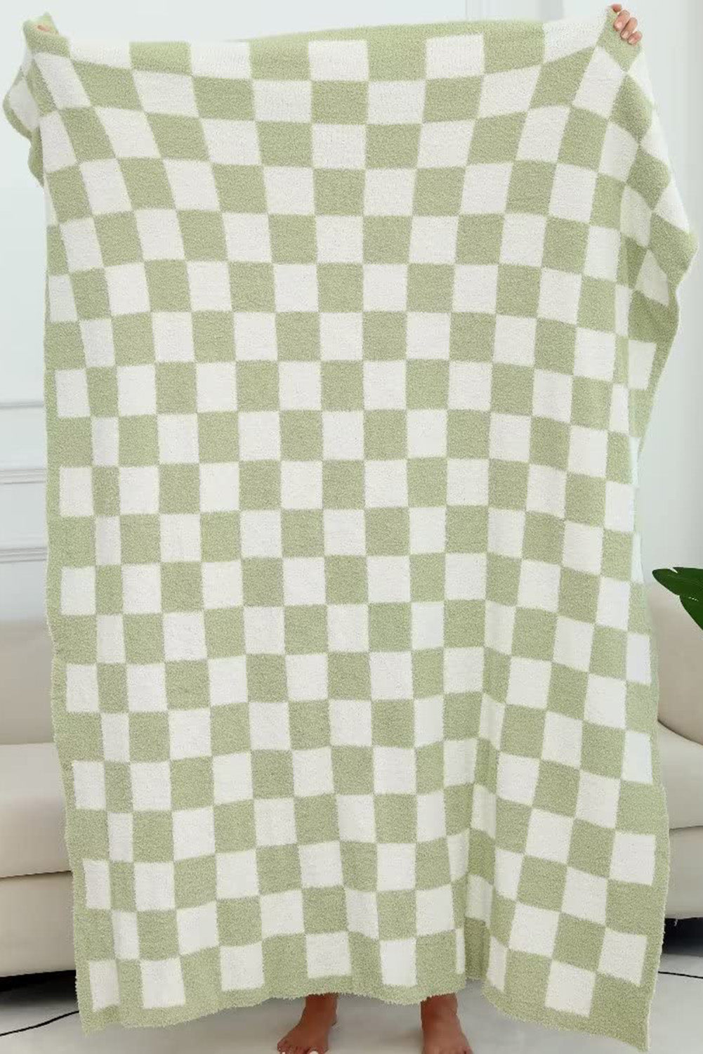 Black & White Checkerboard 127*152cm Flannel Blanket