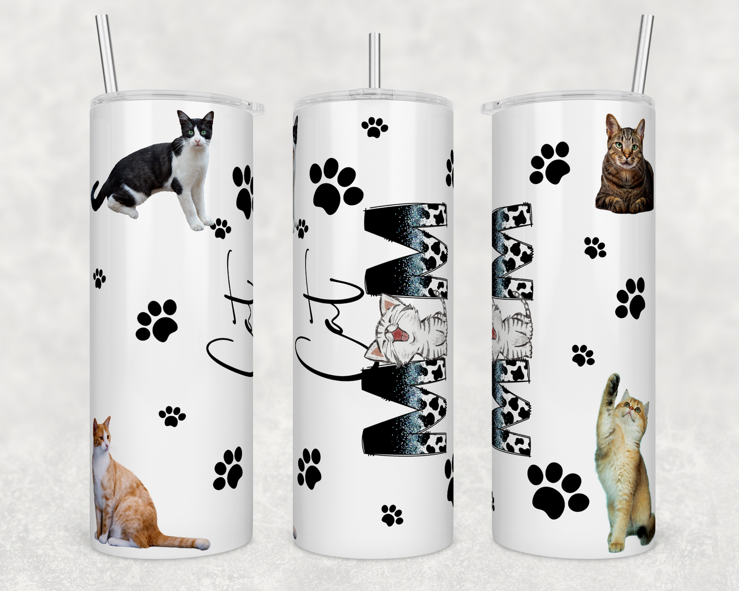 Cat Mom 20oz Skinny Tumbler