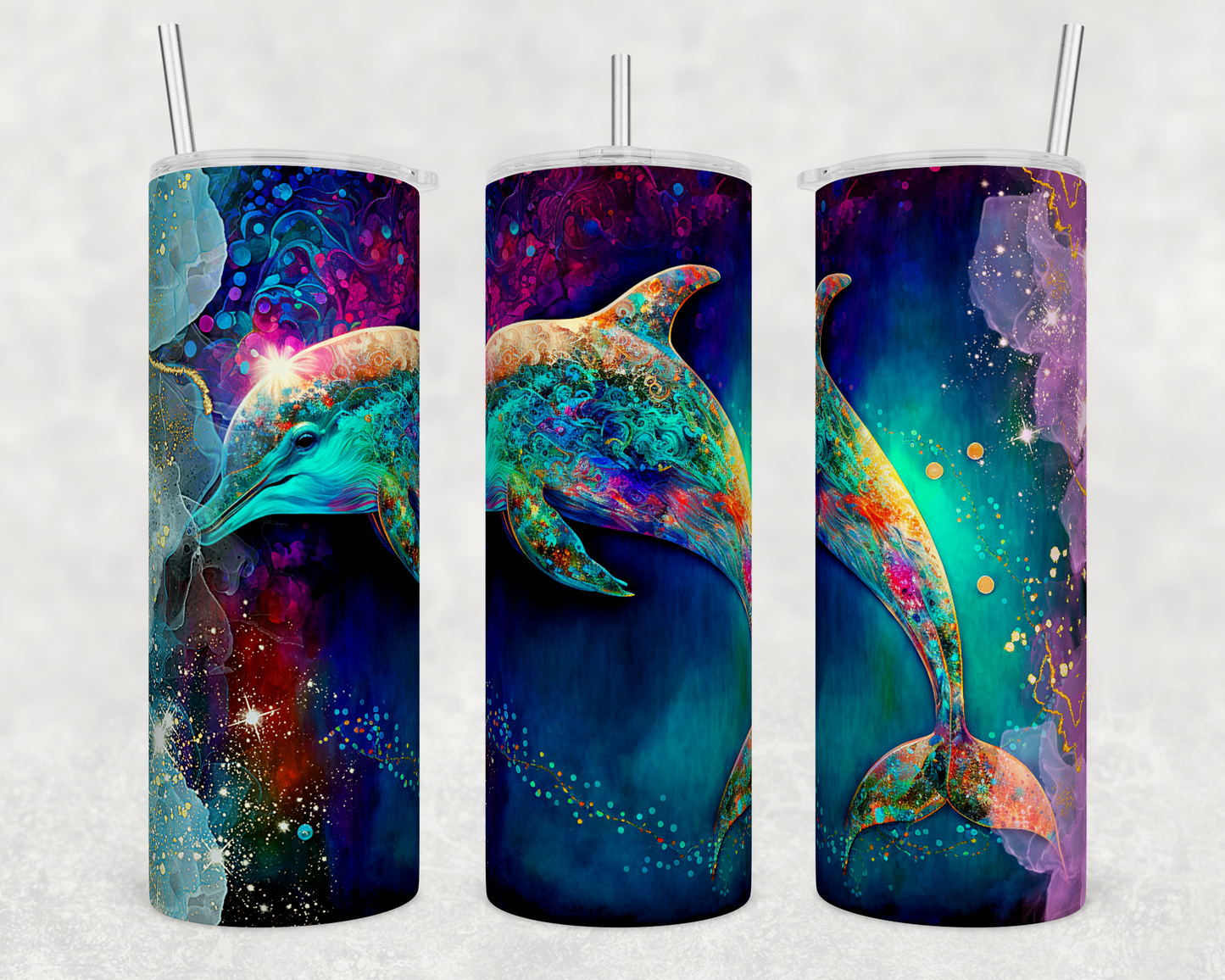 Dolphin Ink 20oz Skinny Tumbler