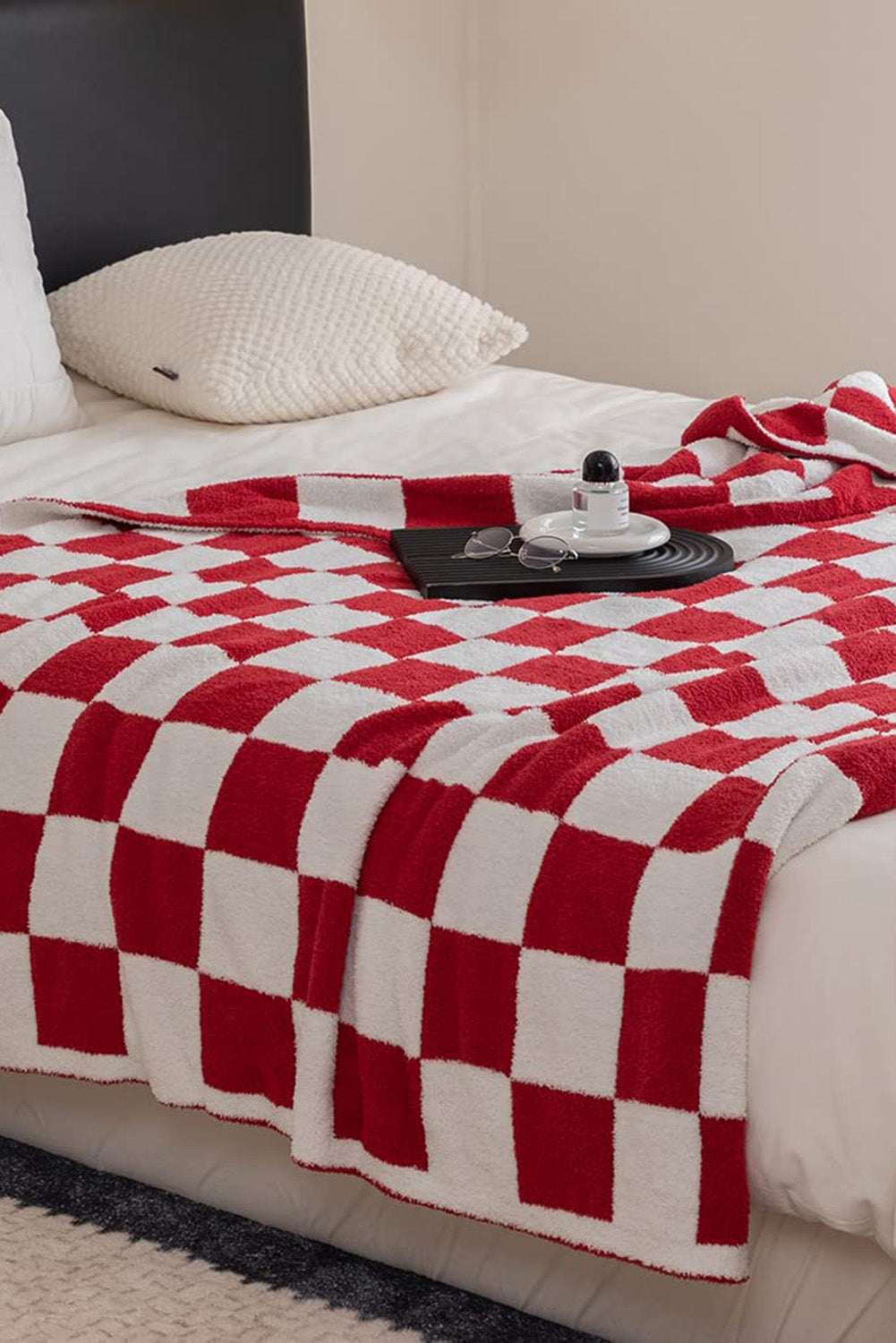 Black & White Checkerboard 127*152cm Flannel Blanket