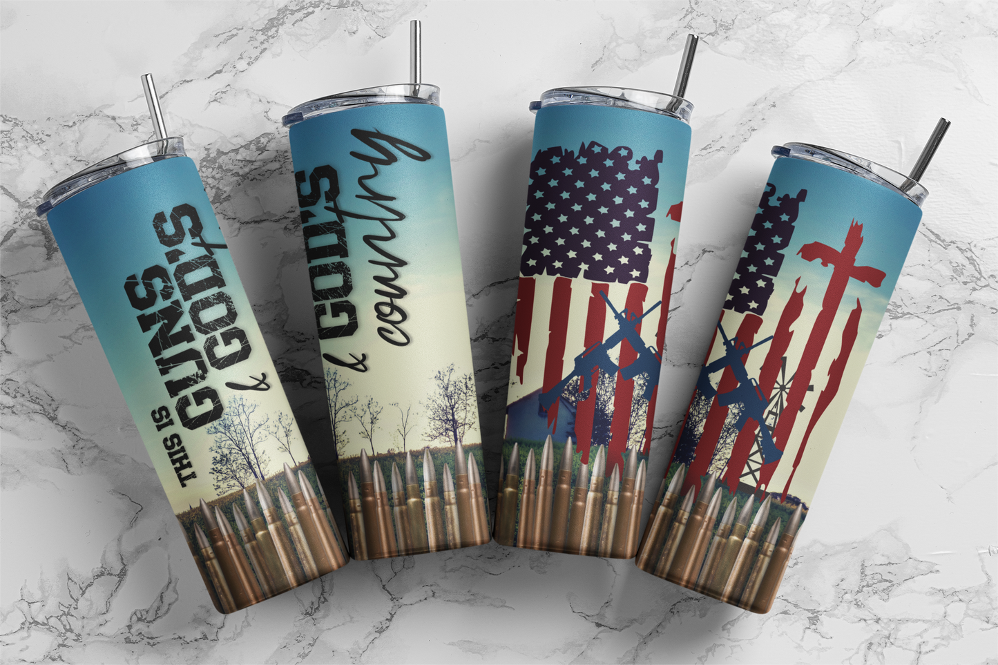 Guns & God's Country 20oz Skinny Tumbler