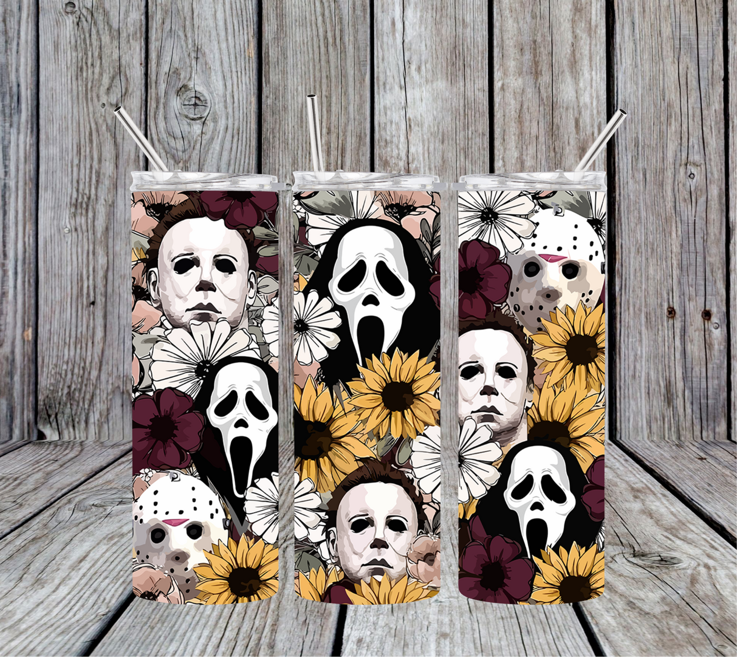 Horror Movie Characters 20oz Skinny Tumbler