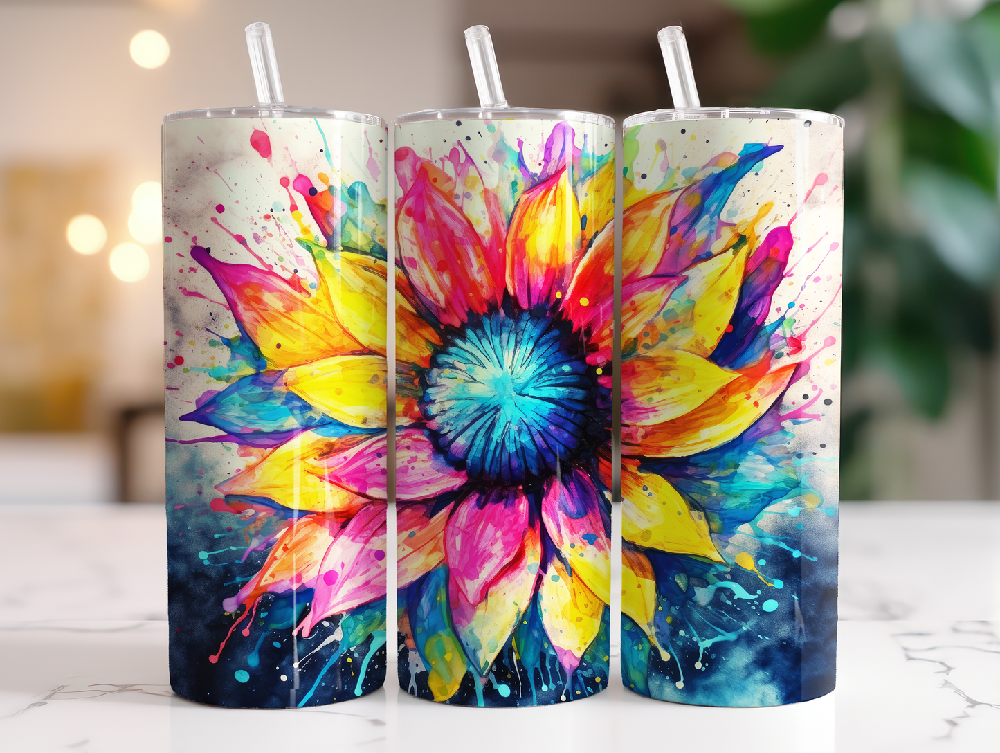 Vibrant Flower 20oz Skinny Tumbler