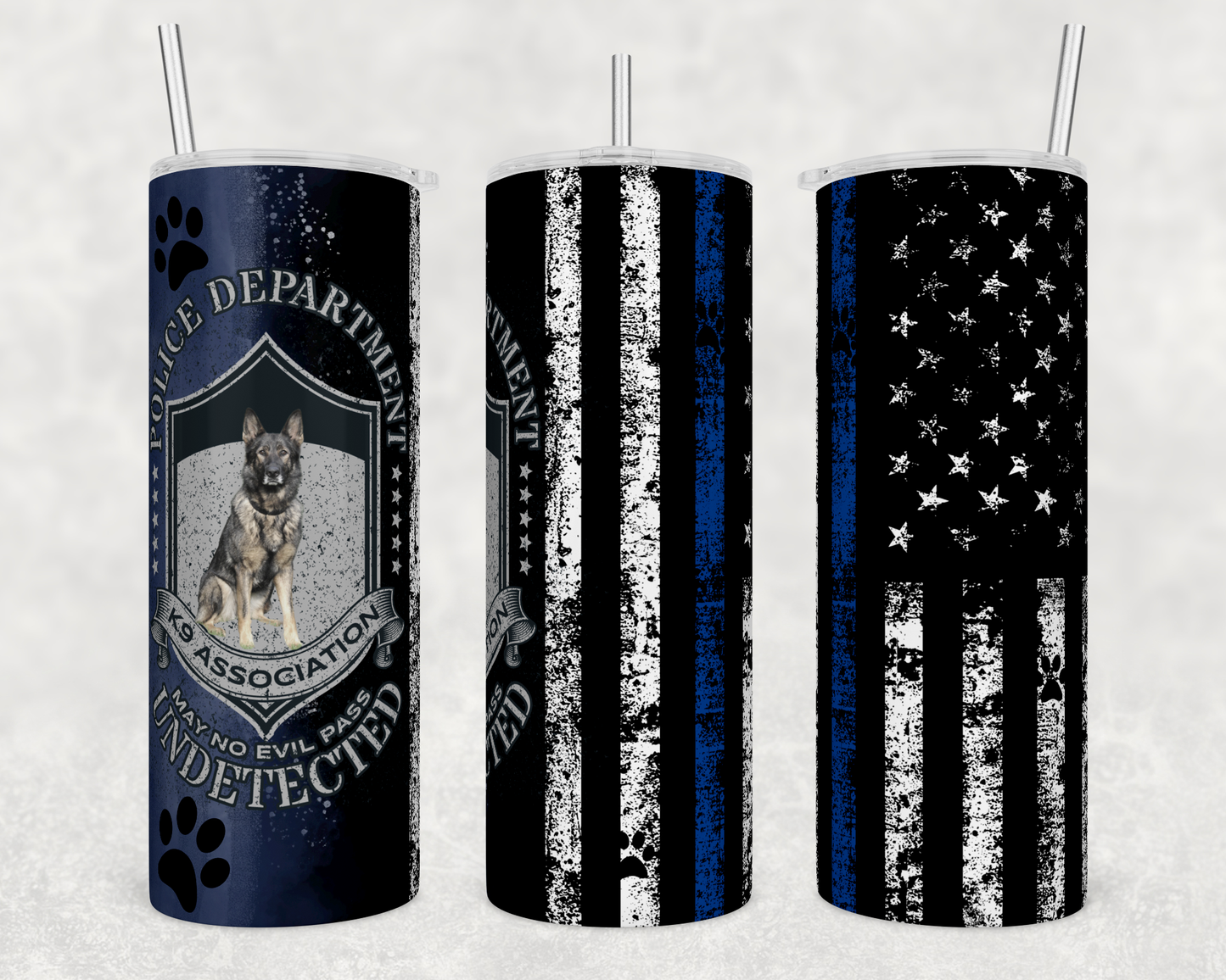 Police Dept K9 Association 20oz Skinny Tumbler
