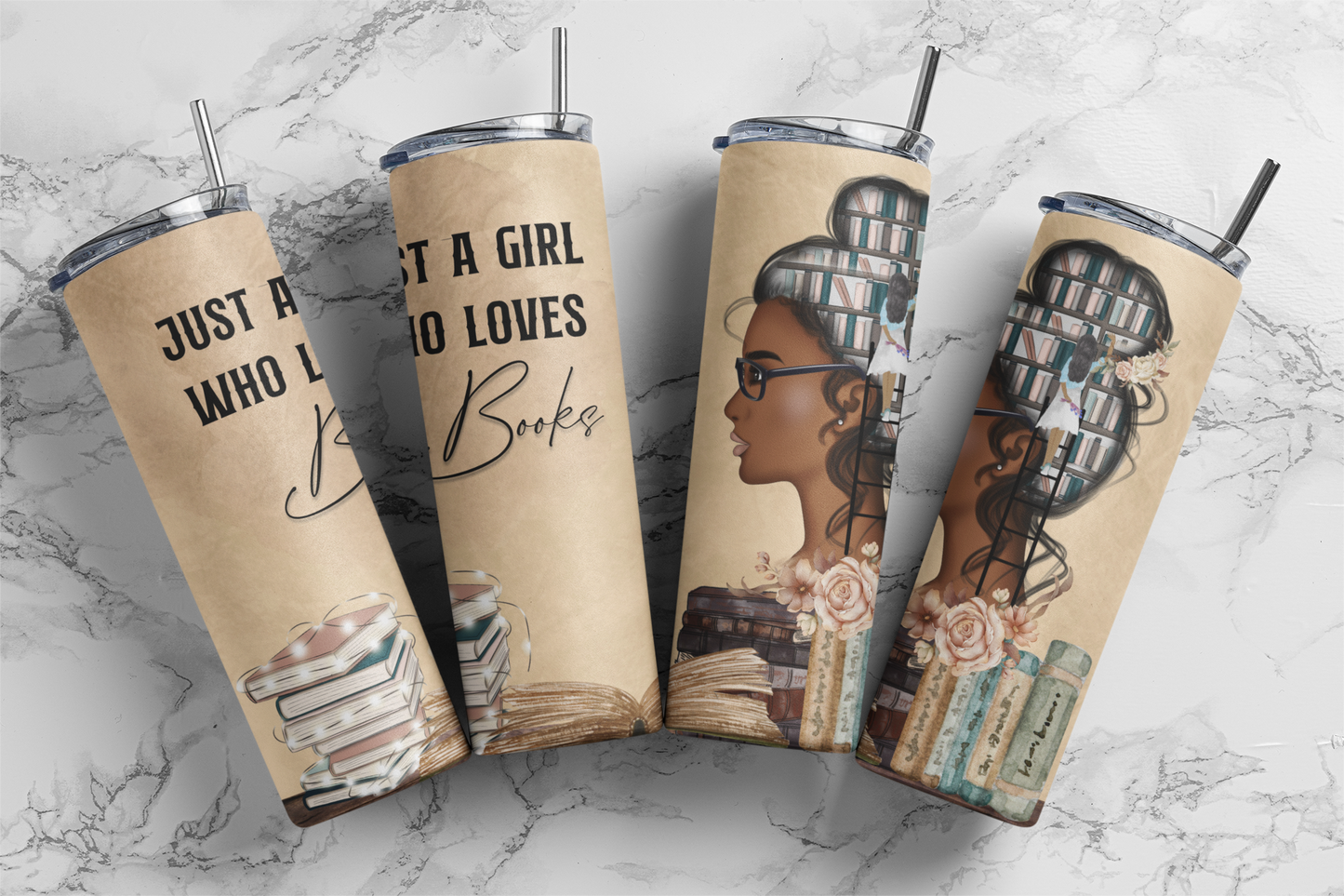 Just a Girl who Loves Books - Lights 20oz Skinny Tumbler