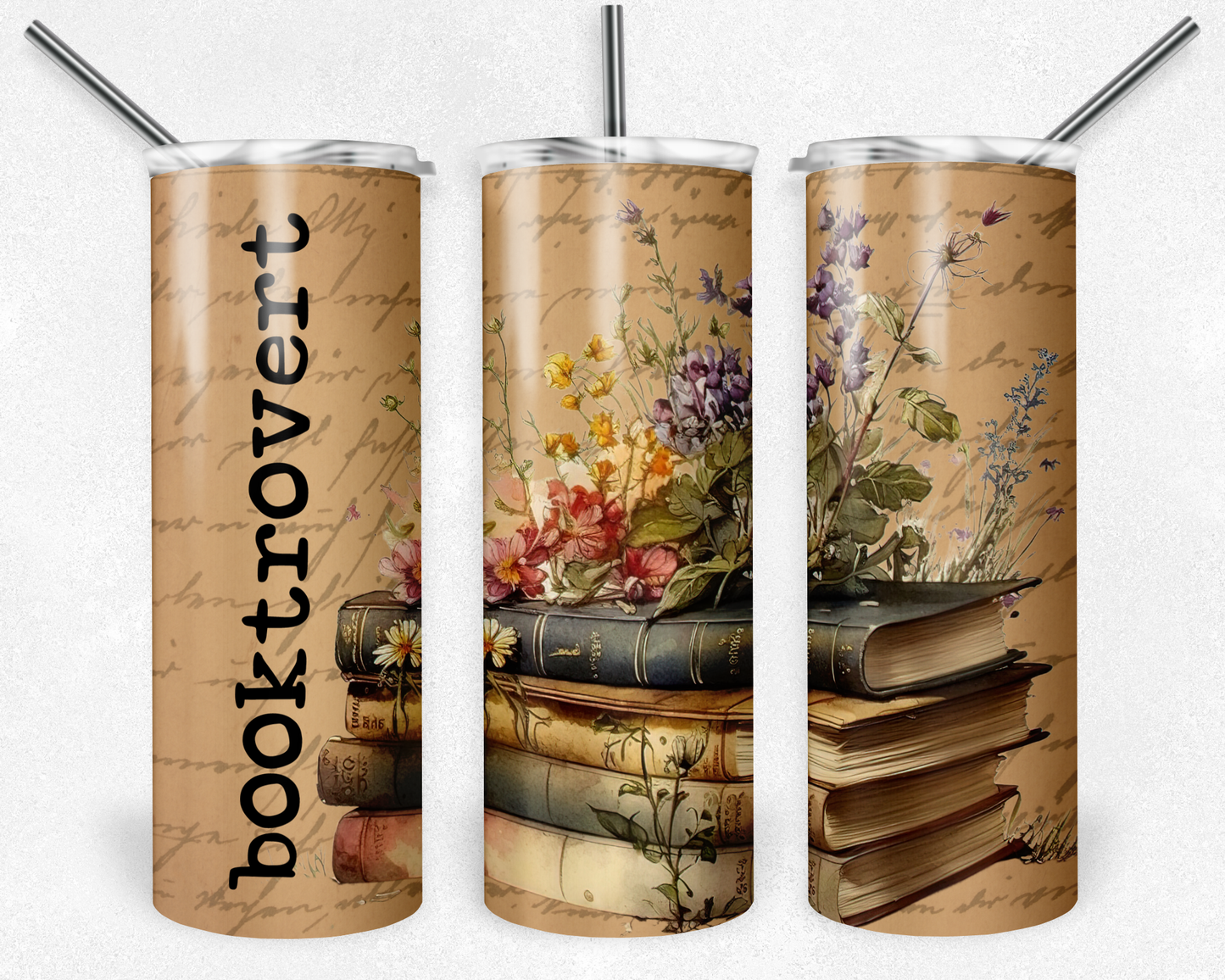 Booktrovert - Books - Vintage 20oz Skinny Tumbler