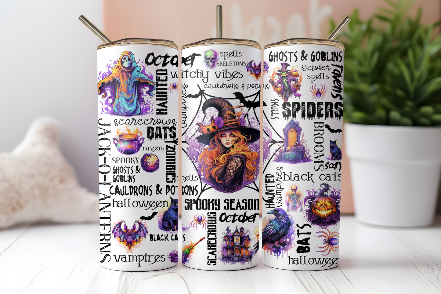 October Words - Halloween 20oz Skinny Tumbler