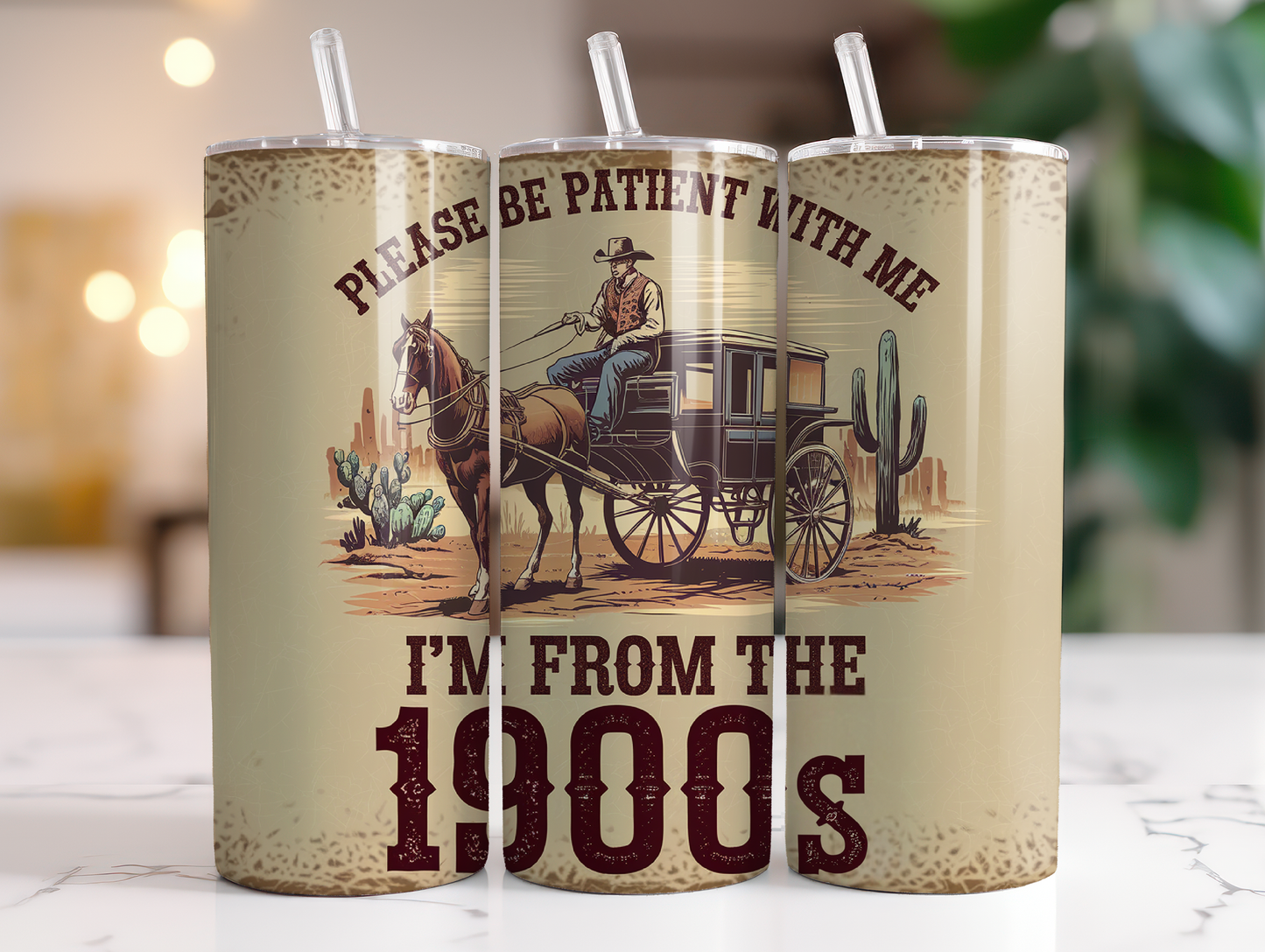 Please be Patient with Me, I'm from the 1900s 20oz Skinny Tumbler