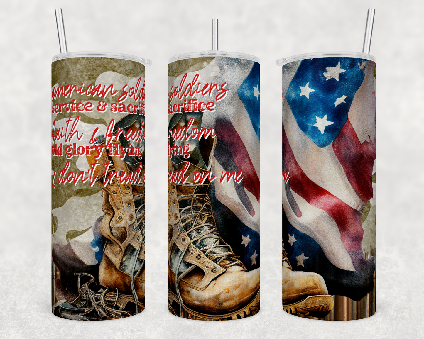 American Soldier 20oz Skinny Tumbler