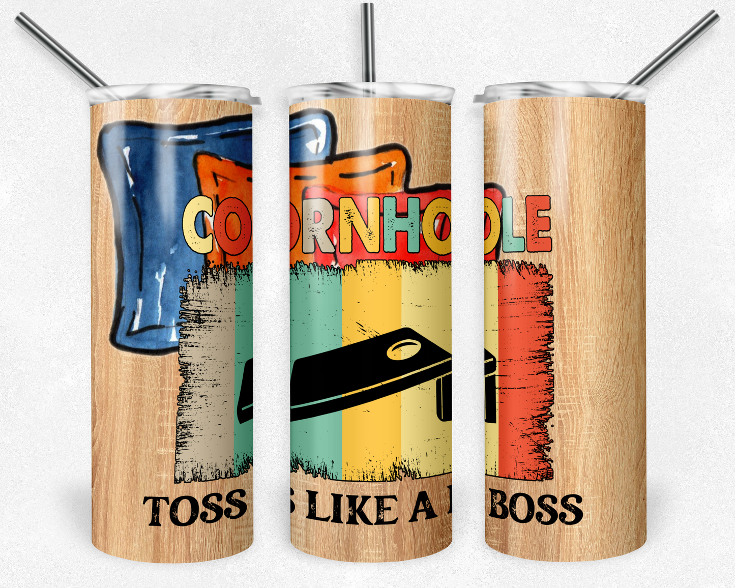 Cornhole Toss Like A Boss 20oz Skinny Tumbler
