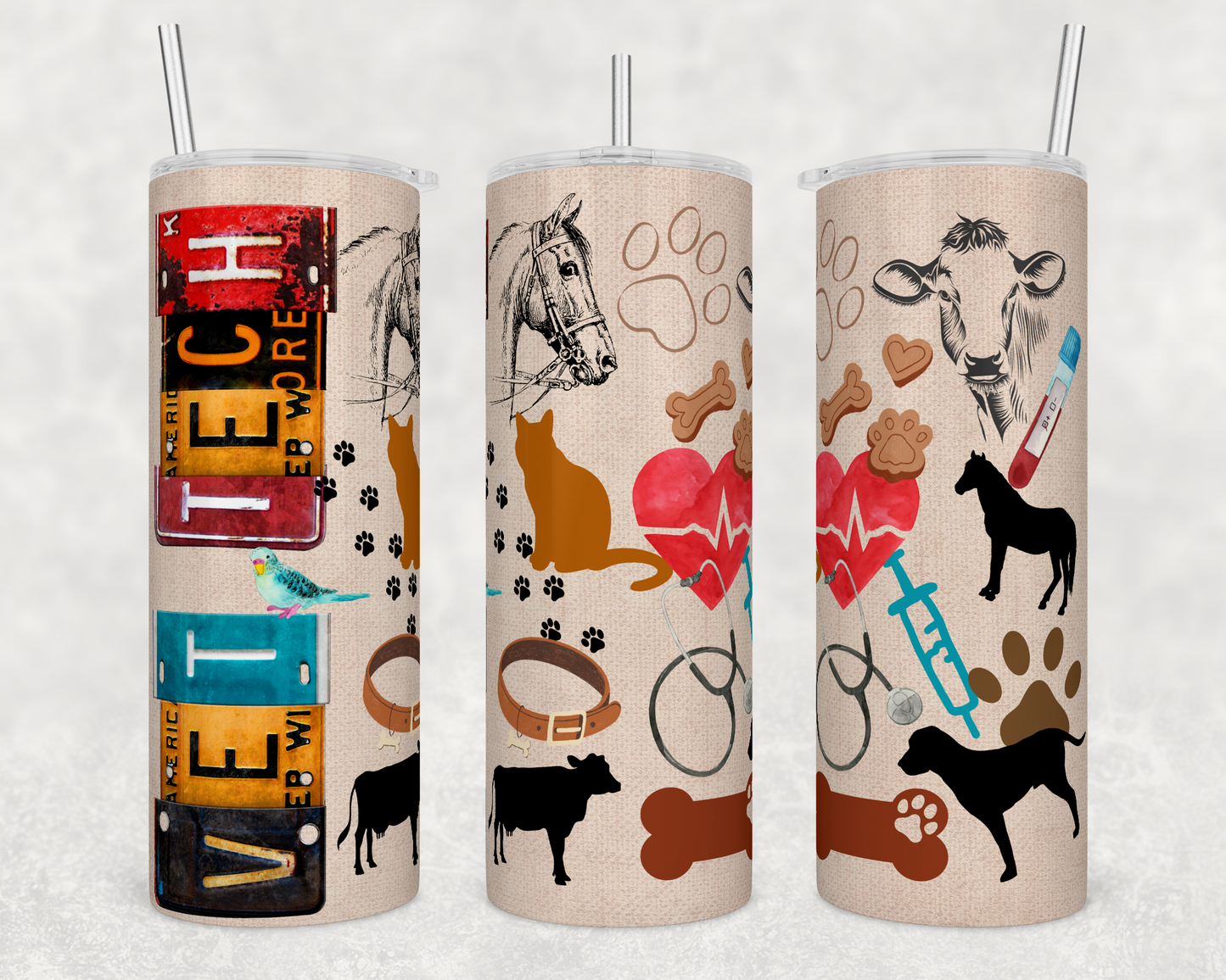 Vet Tech / Animals 20oz Skinny Tumbler