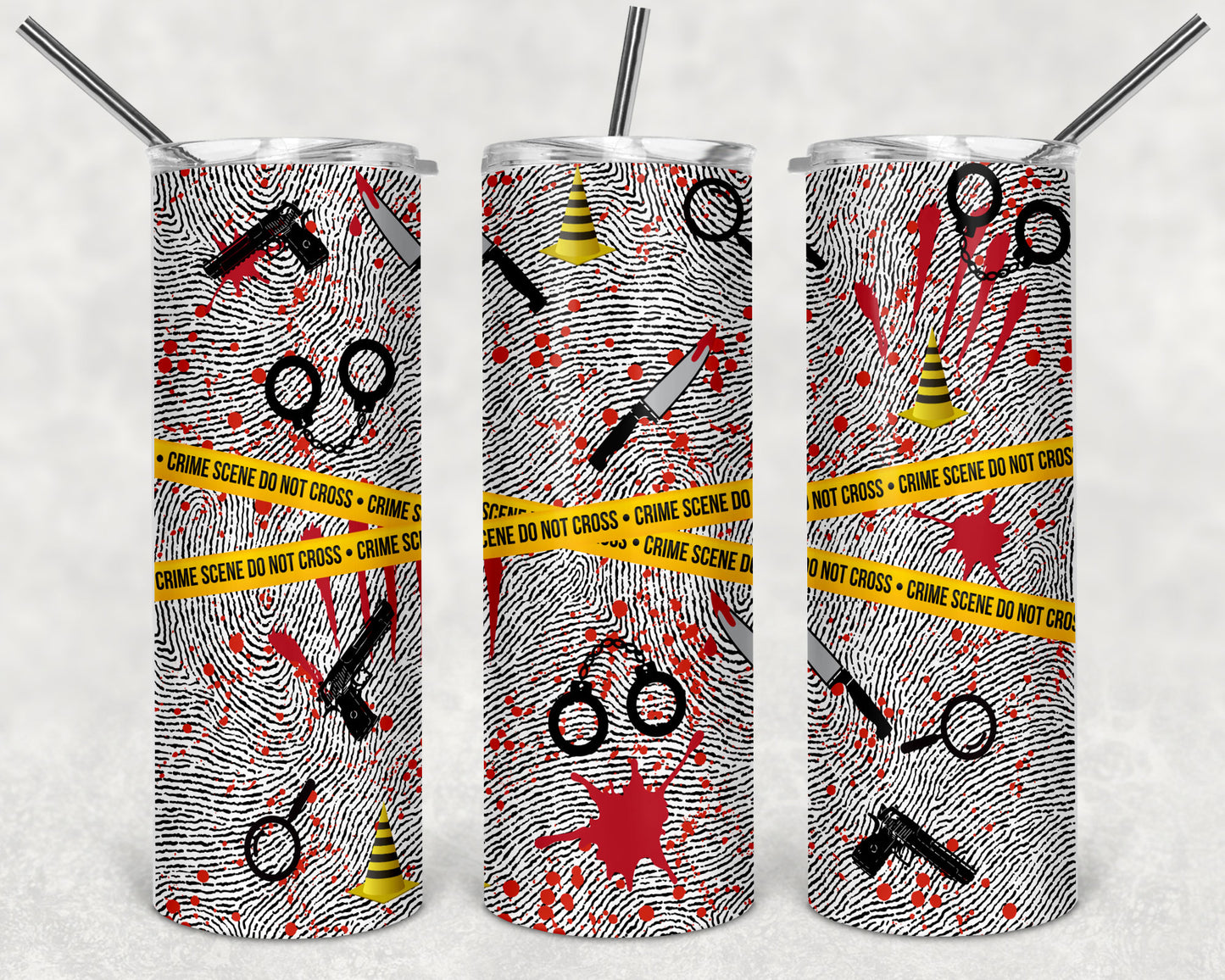 Fingerprint Crime Scene 20oz Skinny Tumbler
