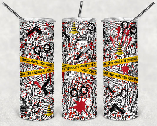 Fingerprint Crime Scene 20oz Skinny Tumbler