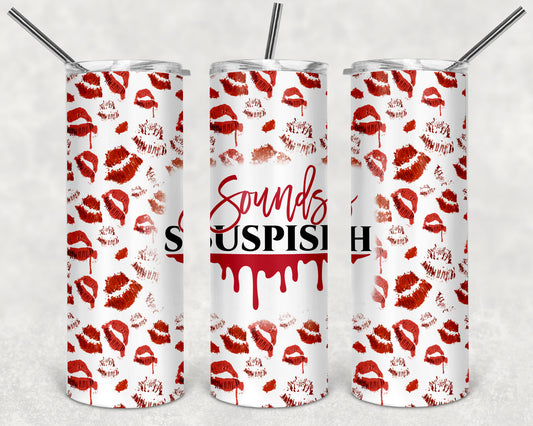 Sounds Suspish Red Lips Crime 20oz Skinny Tumbler