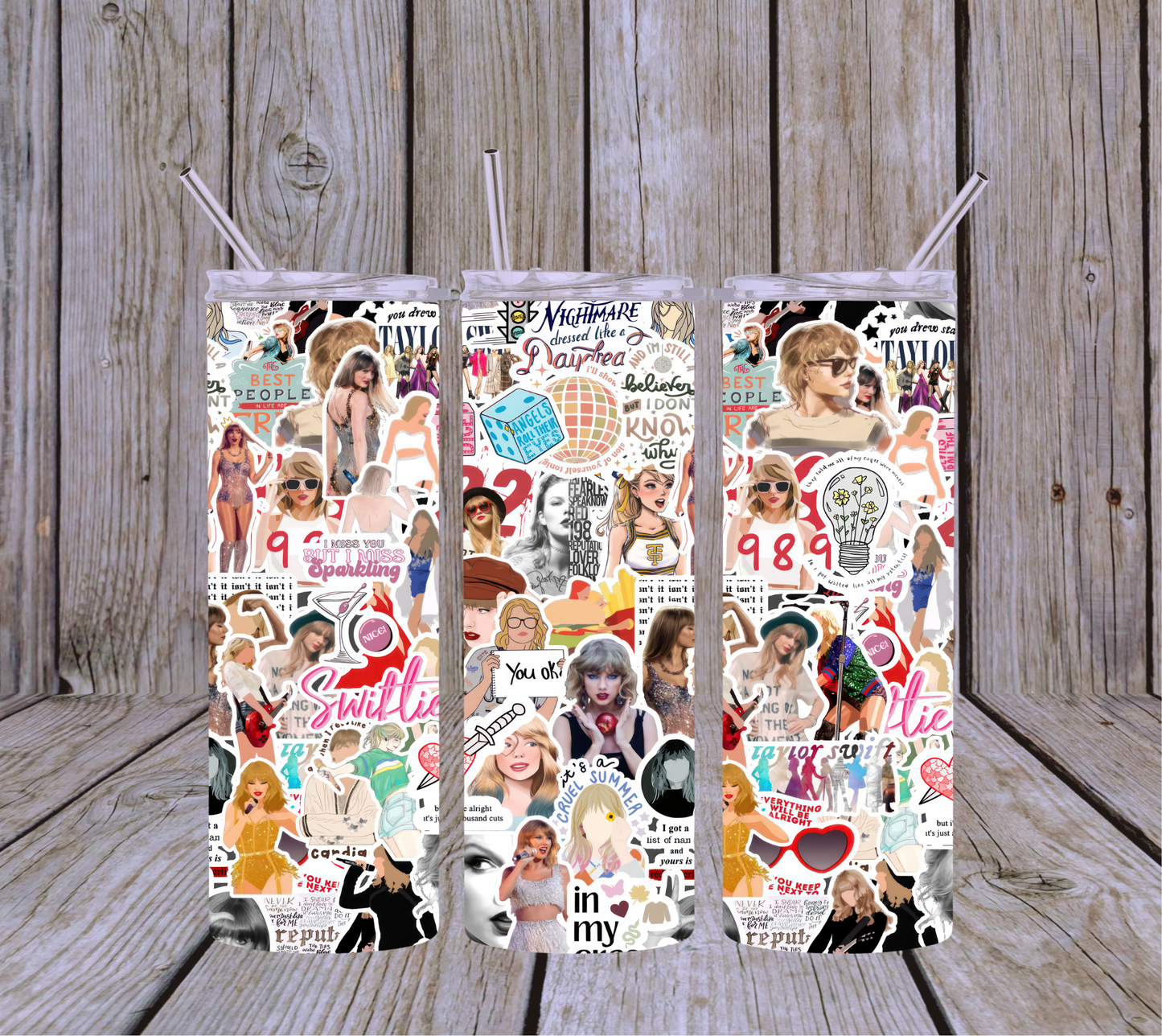 Taylor Swift Collage Version II 20oz Skinny Tumbler