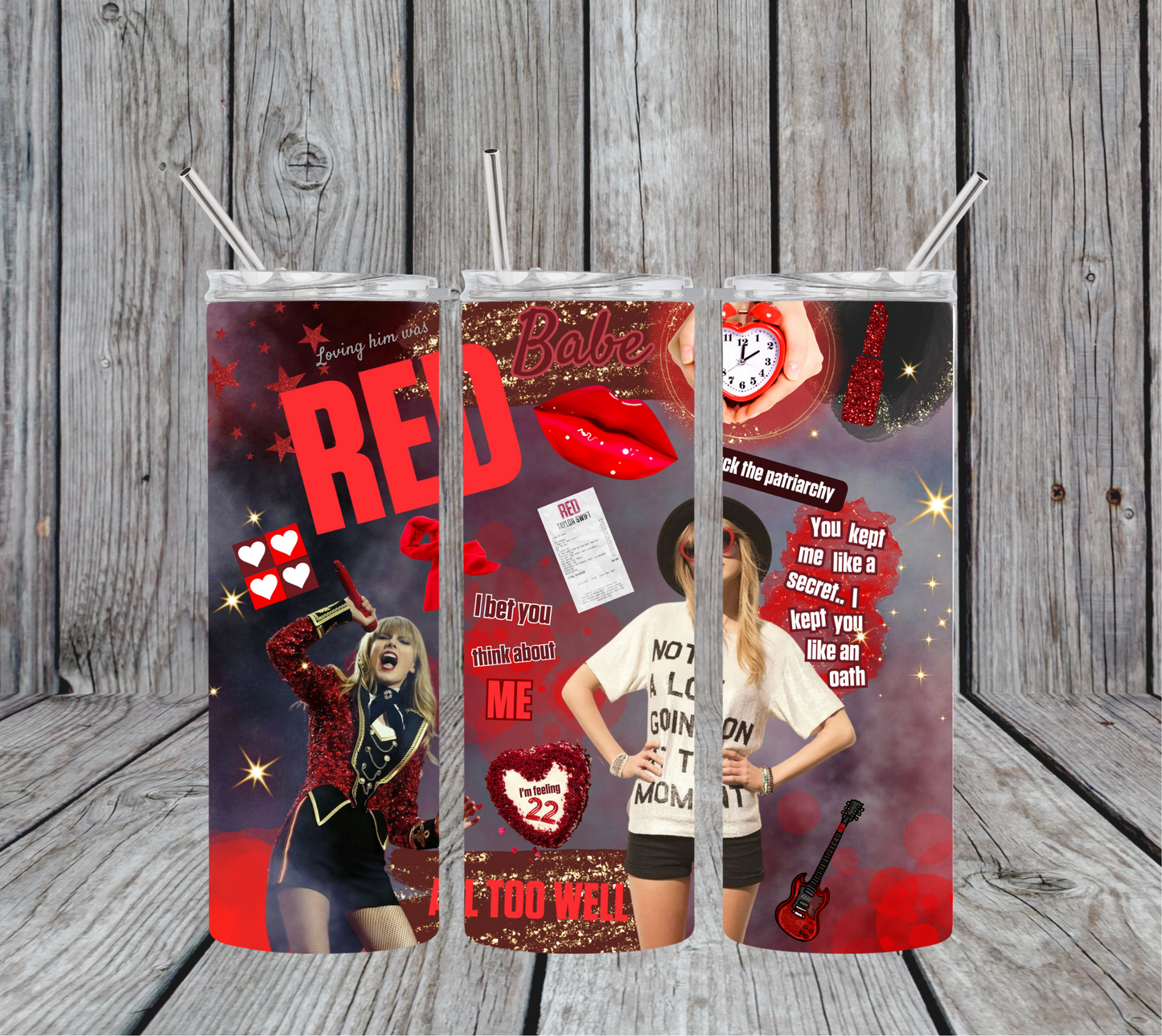 Red Taylor Swift 20oz Skinny Tumbler