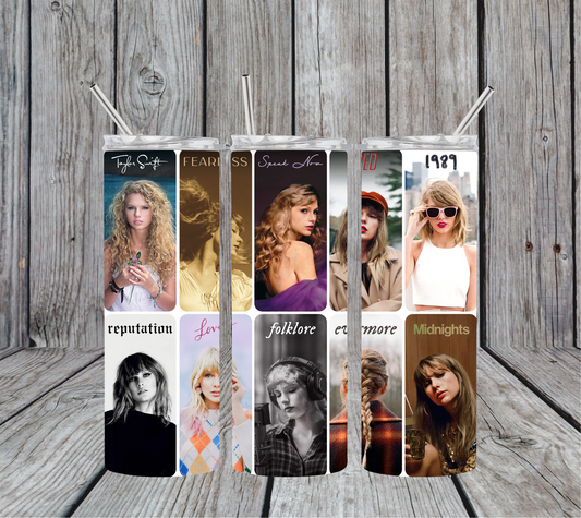 The Eras Tour Albums - Swift 20oz Skinny Tumbler