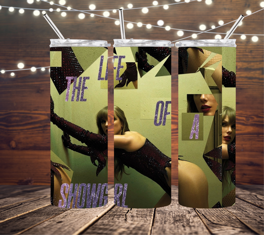 Taylor Swift The Life of a Showgirl - Purple Outfit 20oz Skinny Tumbler