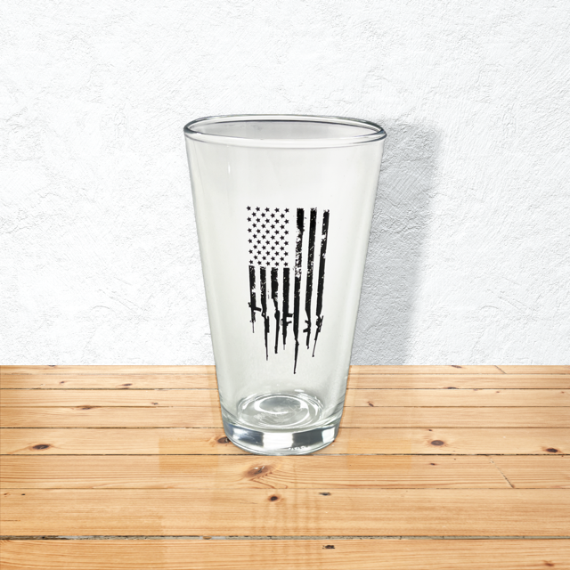 Gun Flag Pint Glass