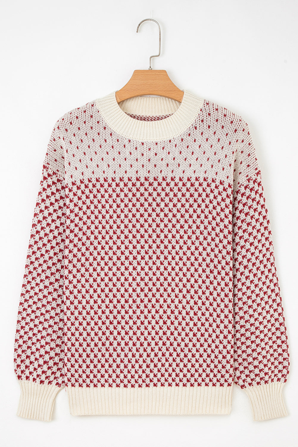 Black Colorblock Bishop Sleeve Knit Sweater