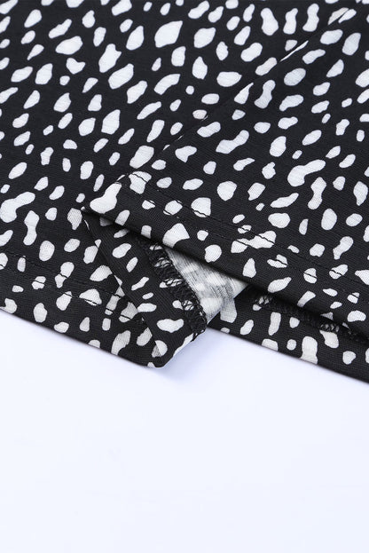 Apricot Cheetah Print Casual Crew Neck T Shirt