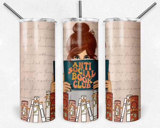 Anti-Social Book Club - Vintage 20oz Skinny Tumbler