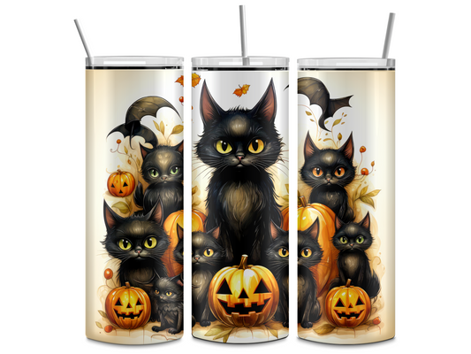 Black Cats - Halloween 20oz Skinny Tumbler