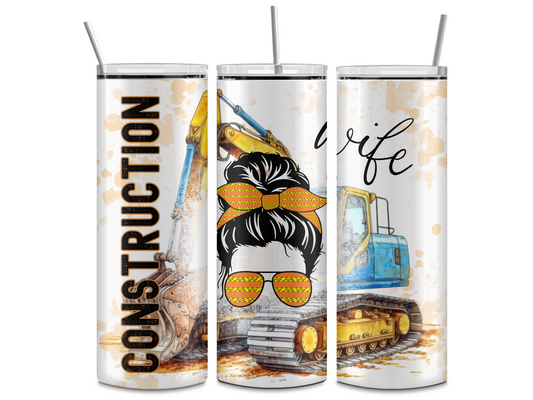 Construction Wife 20oz Skinny Tumbler