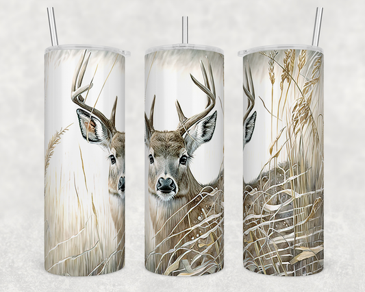 Deer hunting watercolor 20oz Skinny Tumbler