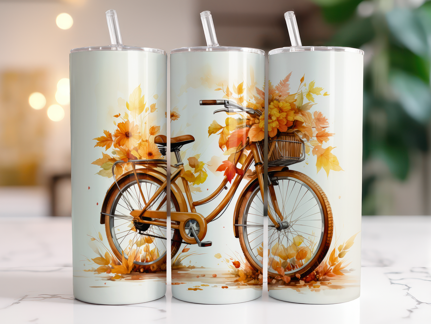 Fall Bicycle 20oz Skinny Tumbler