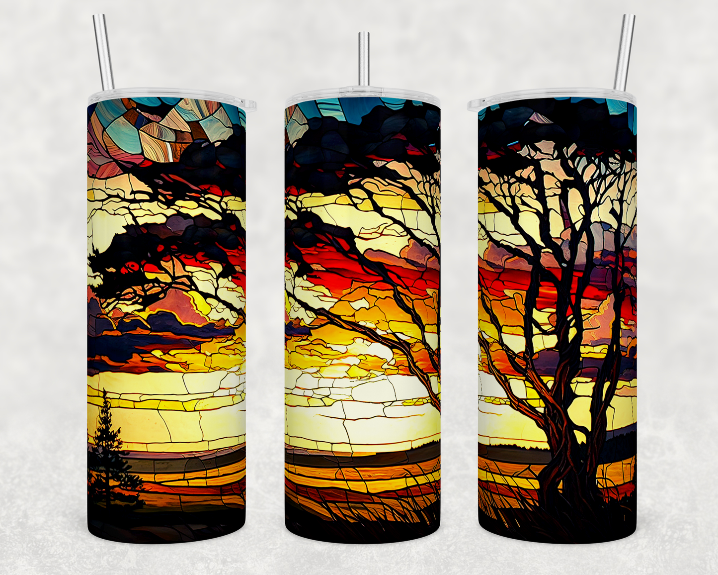 Stained Glass Plains / Sunset 20oz Skinny Tumbler